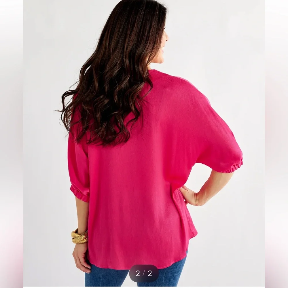 Caryn Lawn Elegant‎ Betsy Top in Fuschia- worn once. 175 retail